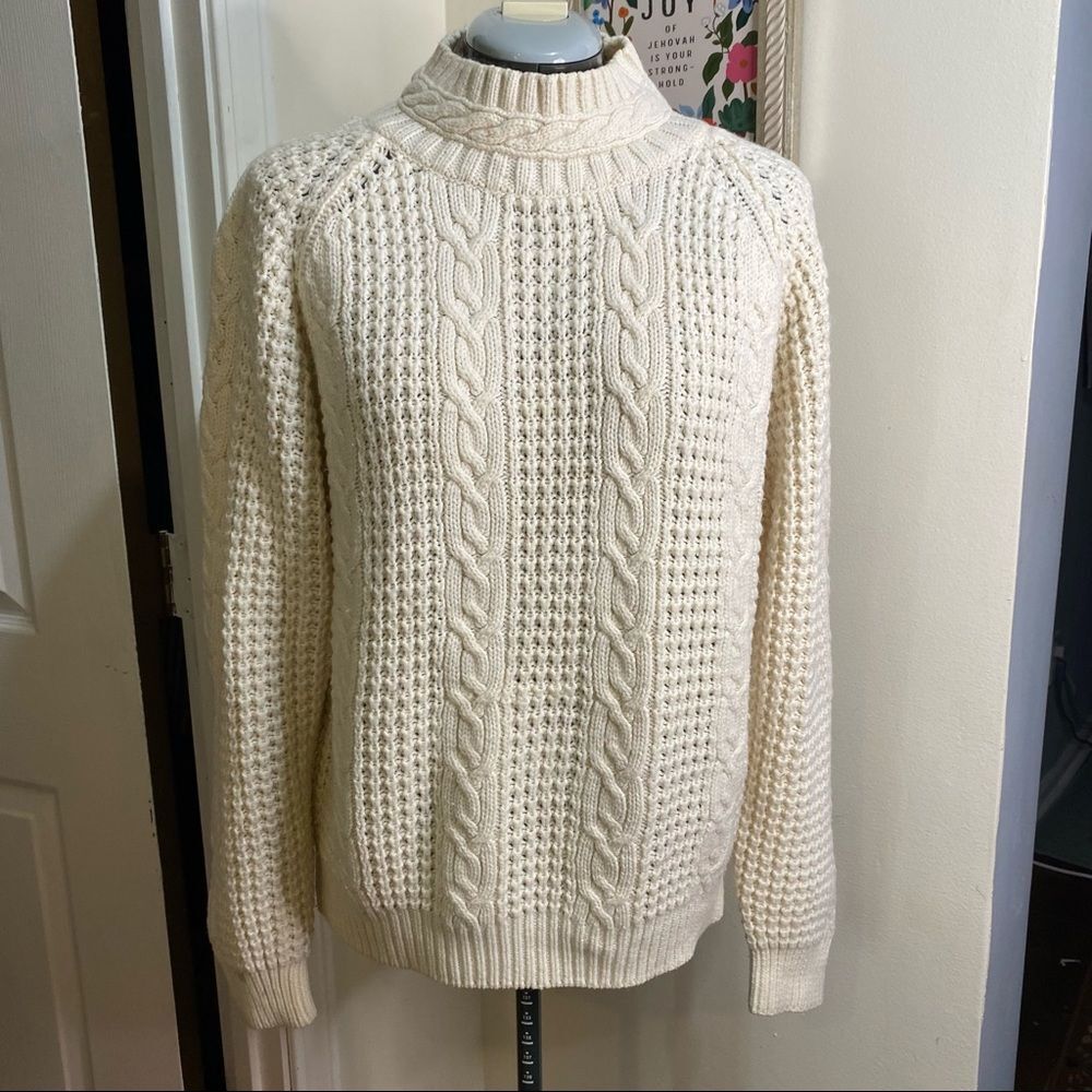Vintage hand made cream knit sweater S / XL